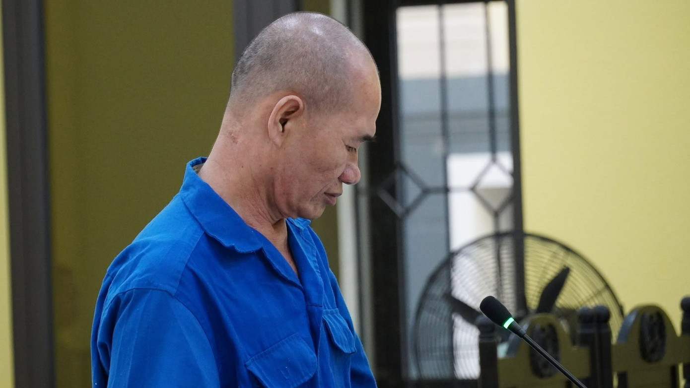 Bị cáo Lâm Văn Hậu trước vành móng ngựa. Bị cáo Lâm Văn Hậu trước vành móng ngựa.