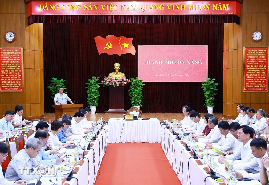 Thủ tướng Phạm Minh Chính phát biểu tại buổi làm việc với lãnh đạo thành phố Đà Nẵng. (Ảnh: Dương Giang/TTXVN). Thủ tướng Phạm Minh Chính phát biểu tại buổi làm việc với lãnh đạo thành phố Đà Nẵng. (Ảnh: Dương Giang/TTXVN).