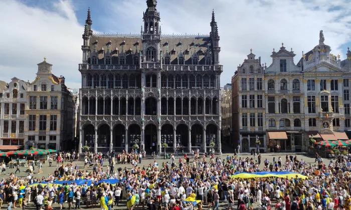 Sự kiện chúc mừng Ngày Độc lập của Ukraine ở Brussels. Ảnh: REX