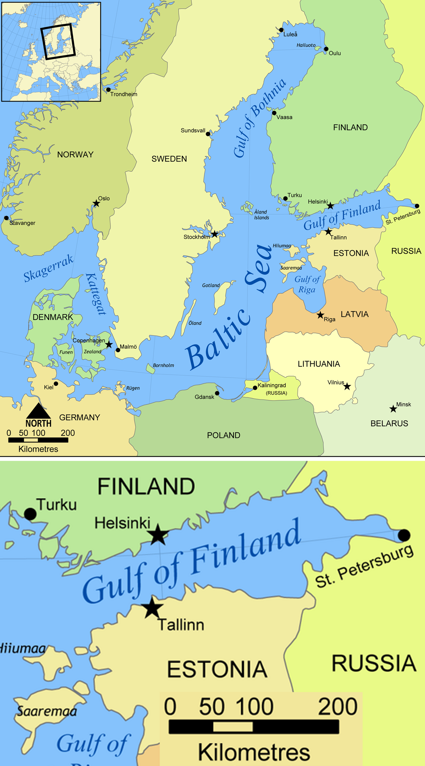 Biển Baltic và Vịnh Phần Lan. Ảnh: Wiki