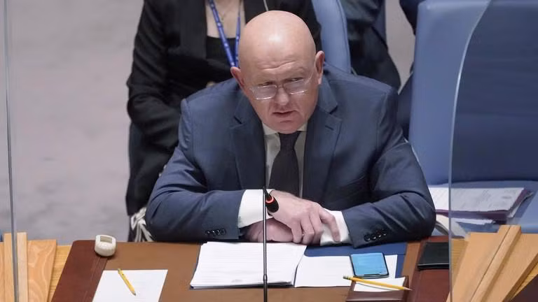 Đại diện thường trực của Nga tại Liên Hợp Quốc - Vassily Nebenzia. Ảnh: AP