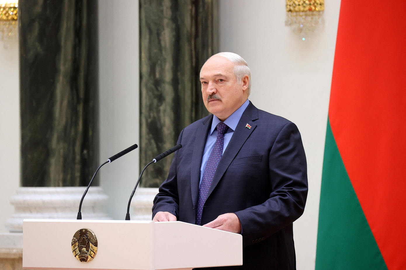 Tổng thống Belarus Alexander Lukashenko phát biểu trong một cuộc họp với các quan chức quân đội ở Minsk hôm 27/6. Ảnh: Reuters Tổng thống Belarus Alexander Lukashenko phát biểu trong một cuộc họp với các quan chức quân đội ở Minsk hôm 27/6. Ảnh: Reuters