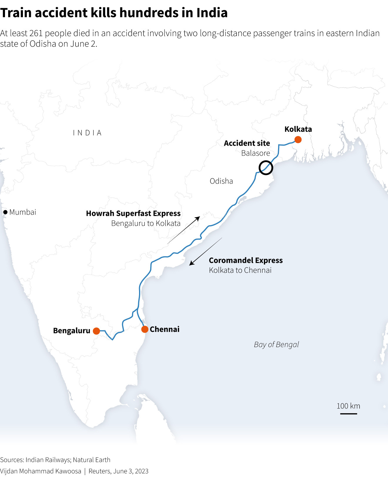 Vị trí vụ tai nạn (khoanh tròn). Đồ họa: Reuters
