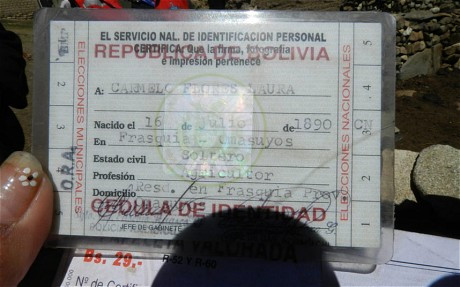 Giấy chứng nhận viết ông Carmelo Flores Laura sinh ngày 16/7/1890. Giấy chứng nhận viết ông Carmelo Flores Laura sinh ngày 16/7/1890