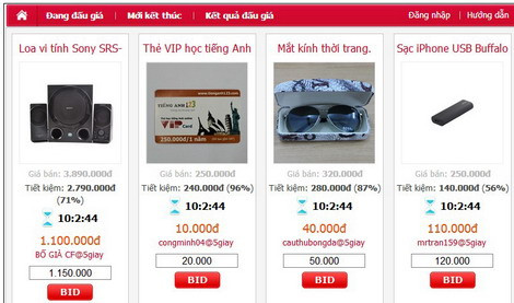 Đấu giá trực tuyến đang rất phổ biến trên mạng (Ảnh minh họa) 