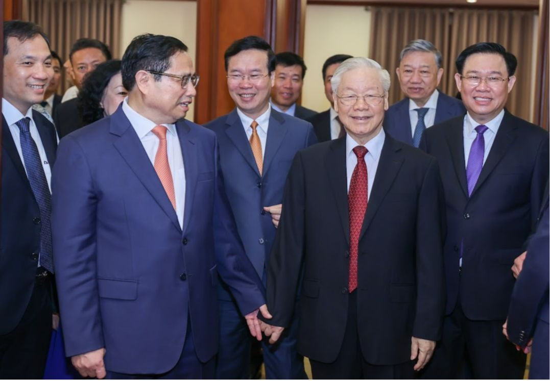 Tổng Bí thư Nguyễn Phú Trọng cùng lãnh đạo Đảng, Nhà nước tại hội nghị. Ảnh: Nhật Minh Tổng Bí thư Nguyễn Phú Trọng cùng lãnh đạo Đảng, Nhà nước tại hội nghị. Ảnh: Nhật Minh