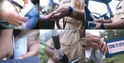 Những 'con sâu' trong ngành CSGT ảnh 1 Cảnh đưa - nhận tiền tại một số chốt CSGT Thái Nguyên