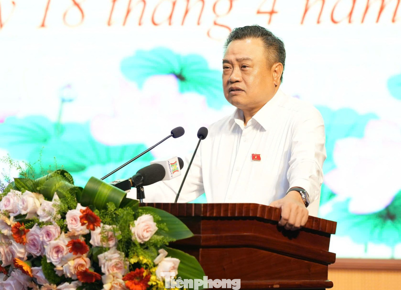 Chủ tịch UBND thành phố Hà Nội Trần Sỹ Thanh. Ảnh: PV. Chủ tịch UBND thành phố Hà Nội Trần Sỹ Thanh. Ảnh: PV.