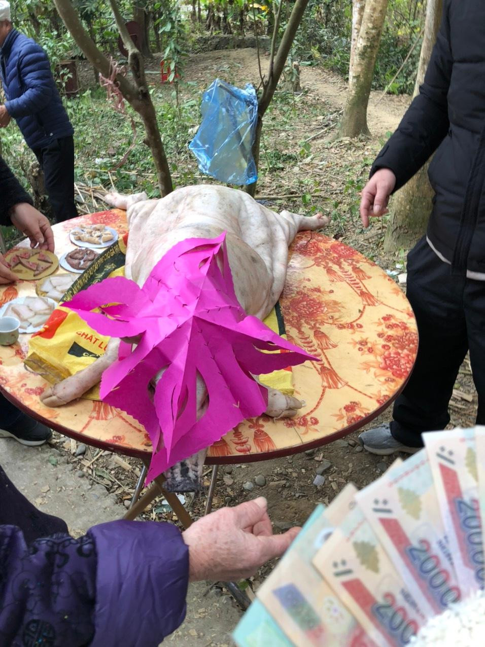 Một số đồ lễ trong đám tang của người Tày ở Bảo Lạc, Cao Bằng. Ảnh: Đ.N