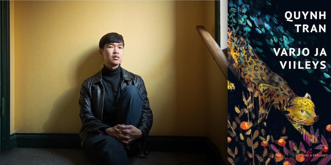 Trần Quỳnh &amp; cuốn tiểu thuyết bằng tiếng Phần Lan. Ảnh: Kevin Chang / Teos &amp; Forlaget