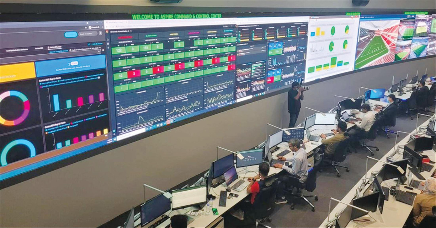 Bên trong Trung tâm điều hành và kiểm soát Aspire, nơi đảm bảo an toàn cho World Cup. Ảnh: Telegraph