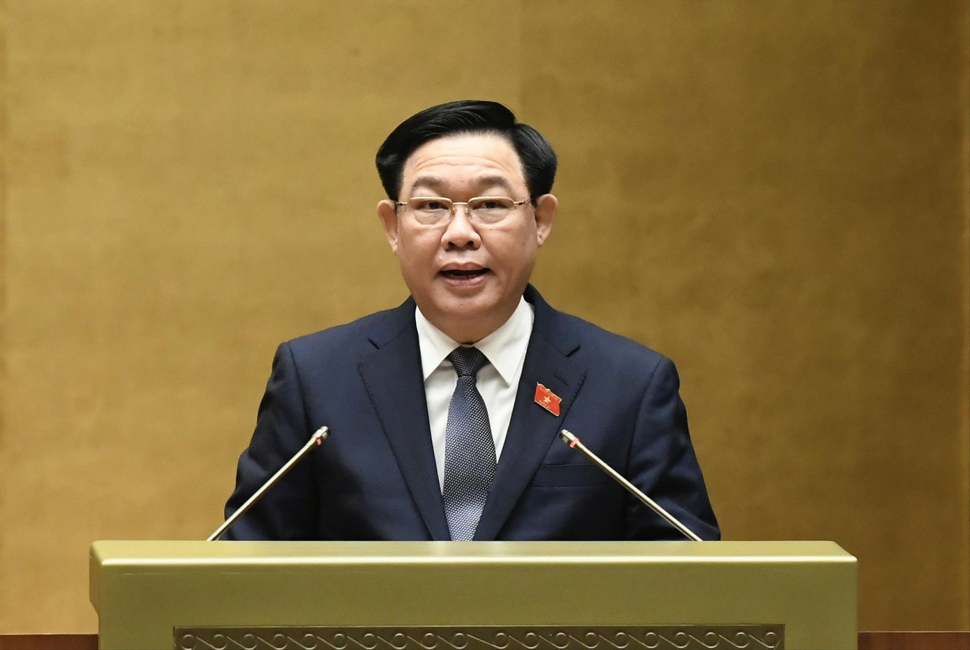 Chủ tịch Quốc hội Vương Đình Huệ phát biểu bế mạc kỳ họp. Ảnh: Như Ý