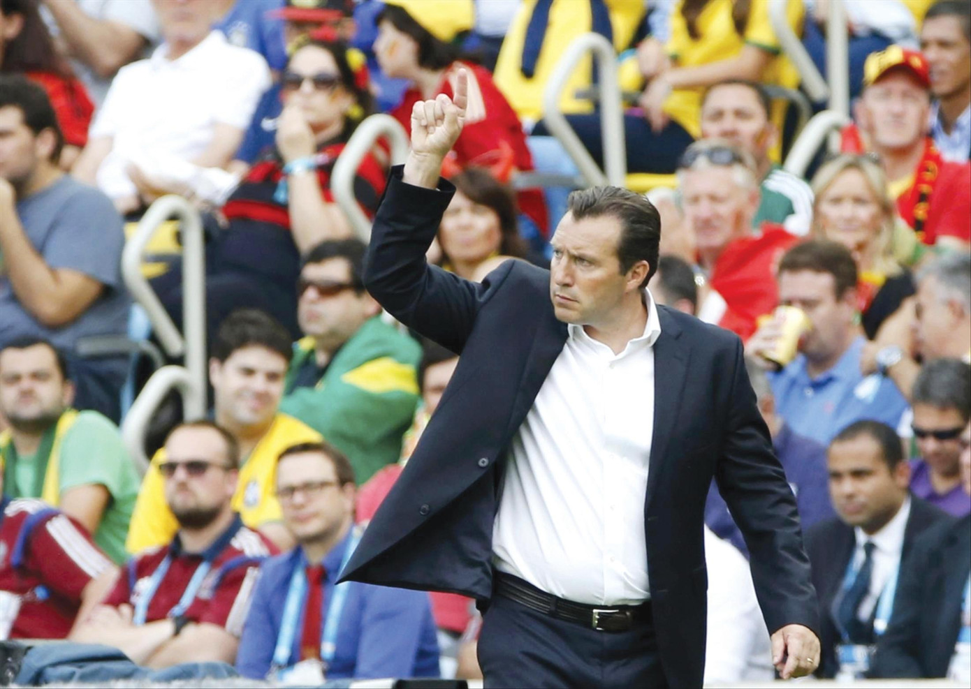 HLV Marc Wilmots dẫn dắt ĐT Bỉ tại World Cup 2014. Ảnh: Getty Images