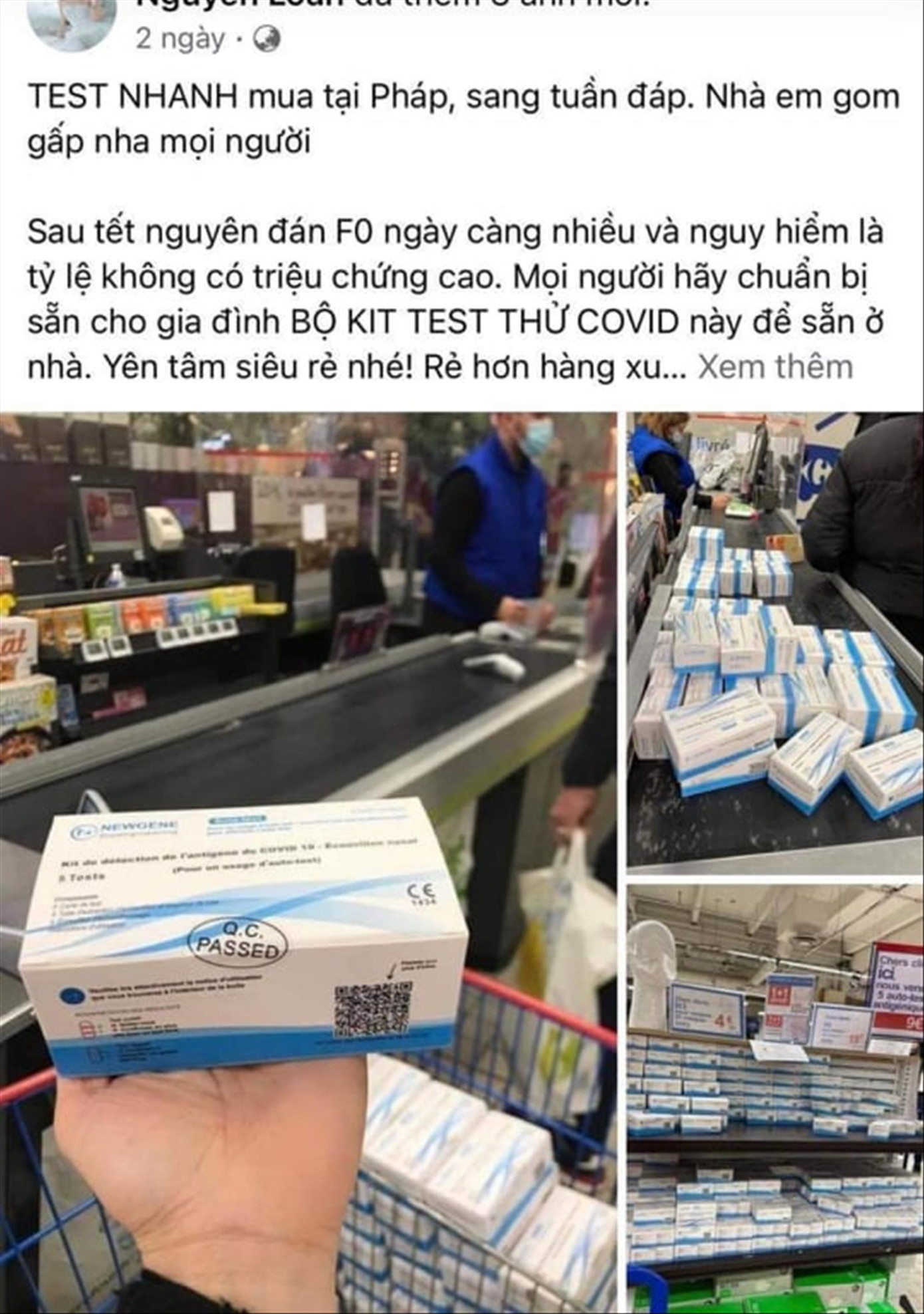Kit test nhanh COVID-19 được rao bán tràn lan trên mạng xã hội