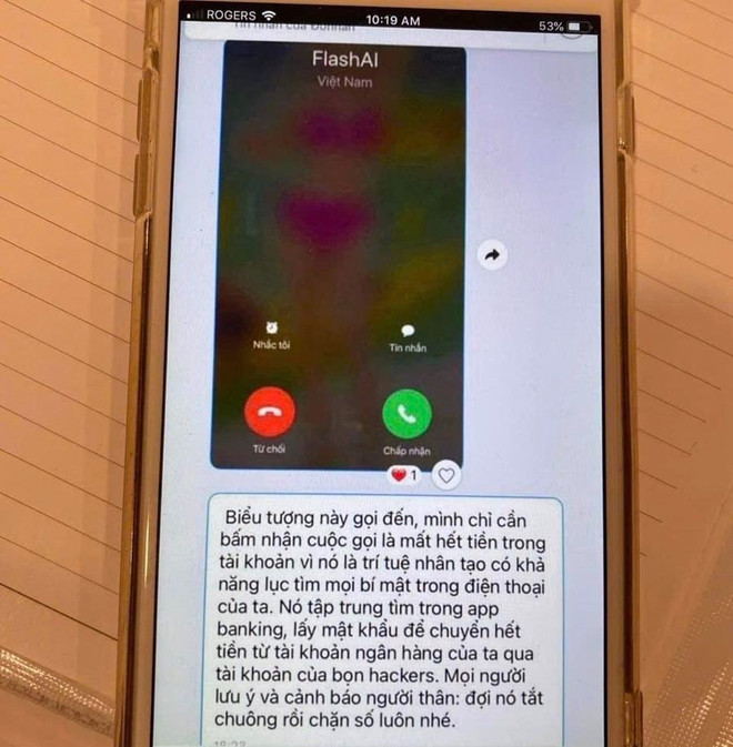 Hình ảnh được lan truyền trên mạng cảnh báo người dùng mất tiền khi nghe điện thoại từ số điện thoại lạ