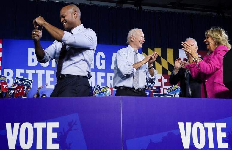 Tổng thống Mỹ Joe Biden trong một sự kiện vận động bầu cử ngày 7/11 ở bang Maryland. Ảnh: Reuters