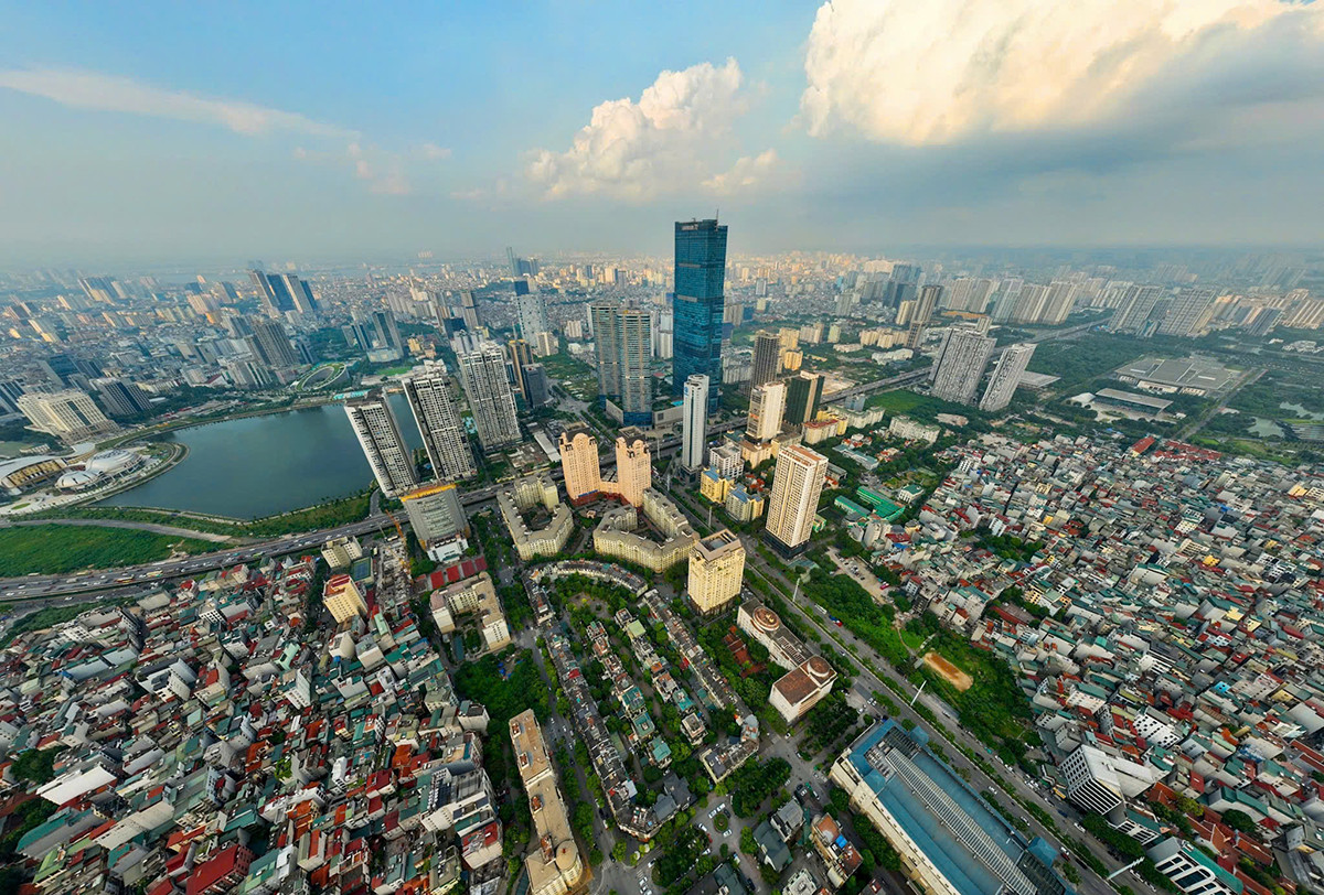 Một góc thành phố Hà Nội nhìn từ trên cao. Ảnh: Như Ý