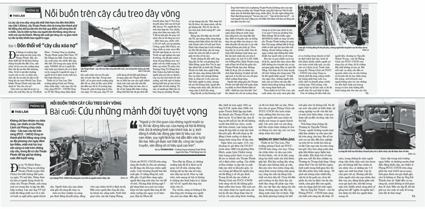 Phóng sự 2 kỳ về "cây cầu đòi nợ" trên báo Tiền Phong