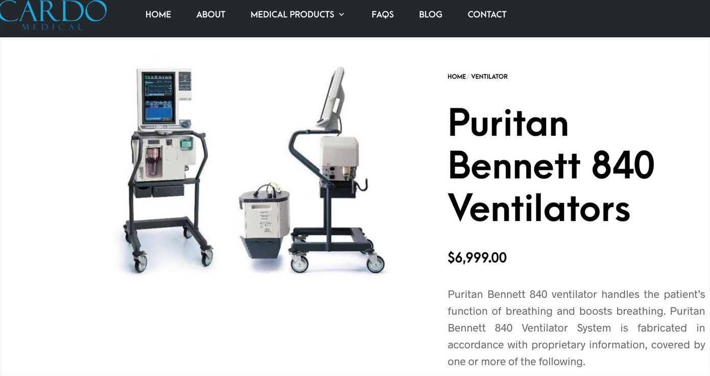 Máy thở có giá ở Singapore chỉ 160 triệu đồng nhưng khi trúng thầu vào bệnh viện được thổi lên 580 triệu đồng. Ảnh L.N Máy thở có giá ở Singapore chỉ 160 triệu đồng nhưng khi trúng thầu vào bệnh viện được thổi lên 580 triệu đồng. Ảnh L.N