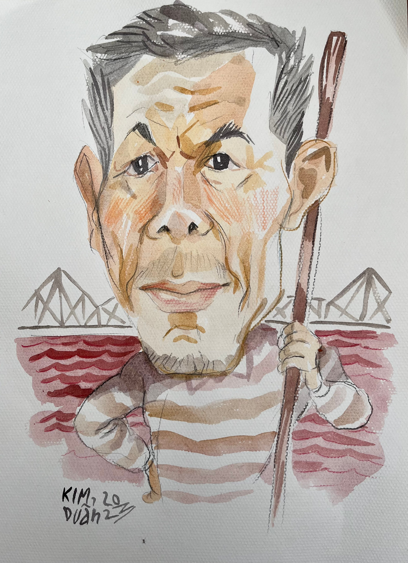 Ông Được Đen. Tranh: Kim Duẩn