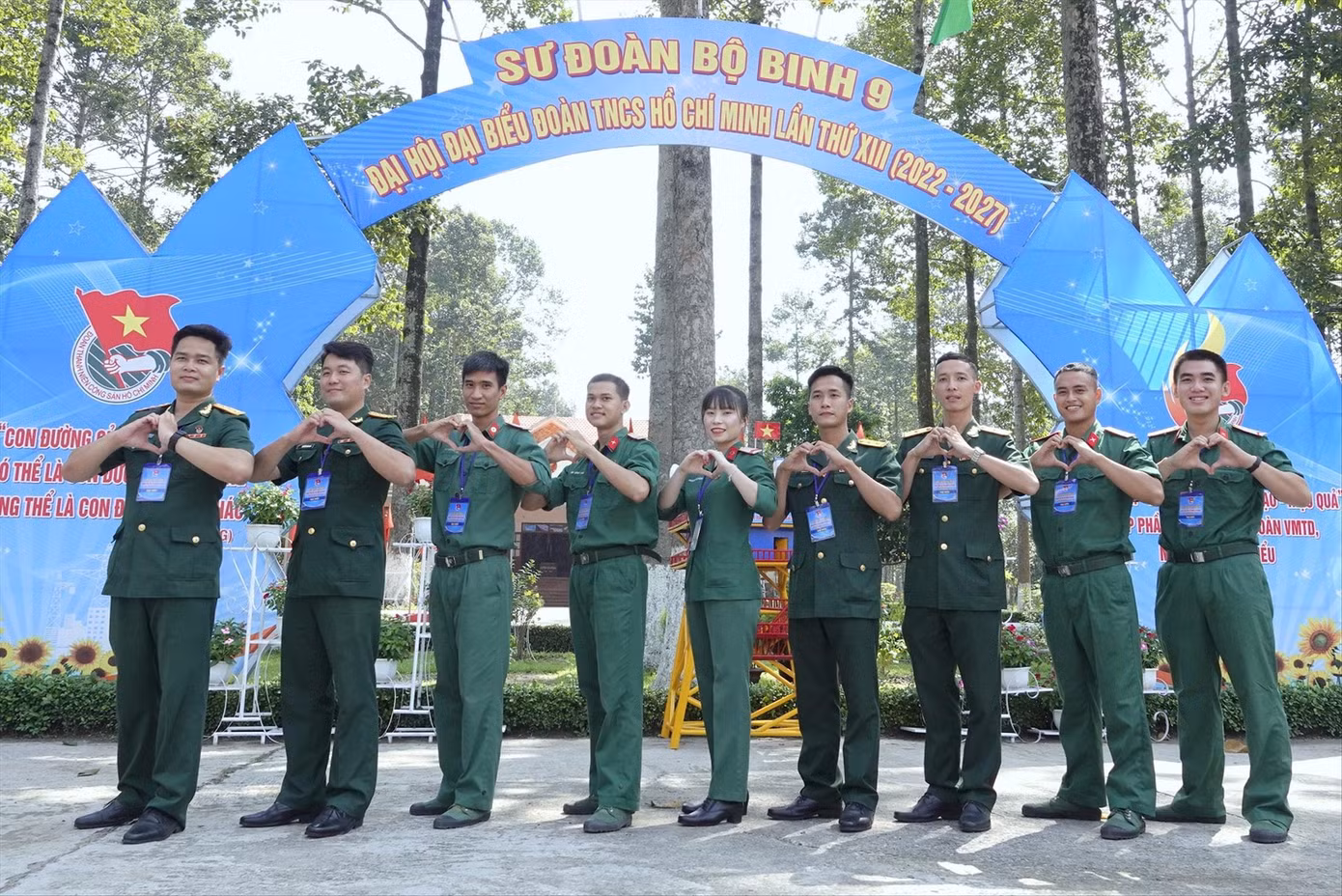 Các đại biểu ưu tú tham gia ÐH Ðoàn Sư đoàn 9 (Quân đoàn 4) lần thứ XIII, ÐH được lựa chọn làm điểm trong toàn quân. ẢNH: NGUYỄN MINH