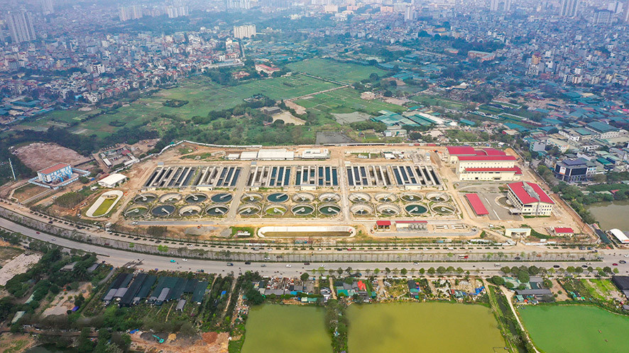 Toàn bộ nước thải sẽ được gom về Nhà máy xử lý nước thải Yên Xá để xử lý