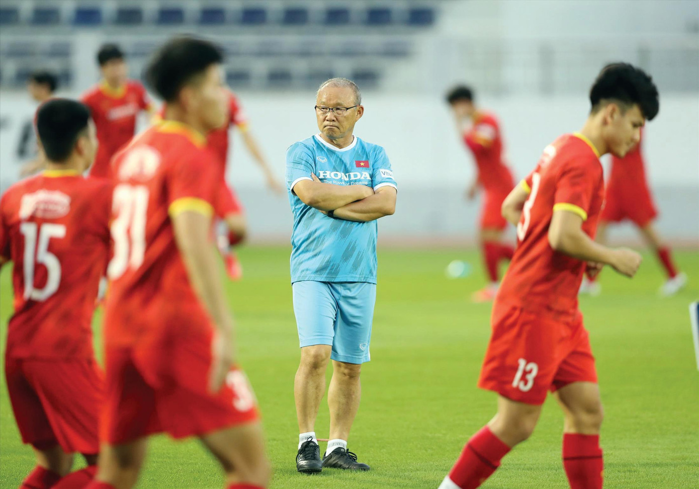 HLV Park Hang-seo sẽ có đấu pháp thích hợp để giúp đội tuyển Việt Nam vượt qua Oman? Ảnh: Anh Ðoàn