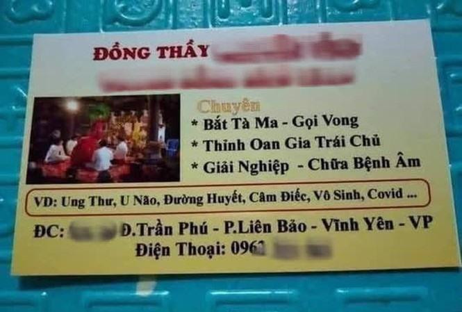 Thông tin thầy đồng chữa bệnh nan y, thậm chí cả COVID-19 đang được cơ quan chức năng tỉnh Vĩnh Phúc điều tra Thông tin thầy đồng chữa bệnh nan y, thậm chí cả COVID-19 đang được cơ quan chức năng tỉnh Vĩnh Phúc điều tra