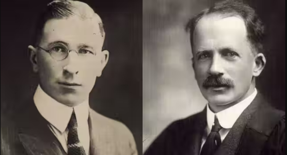 Ông Frederick Banting (trái) và ông John Macleod
