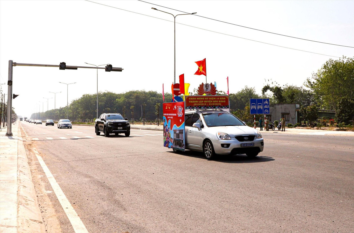 Một phần của dự án đường Tạo lực Bắc Tân Uyên - Phú Giáo - Bàu Bàng (tỉnh Bình Dương) đã hoàn thành. Ảnh: H.C