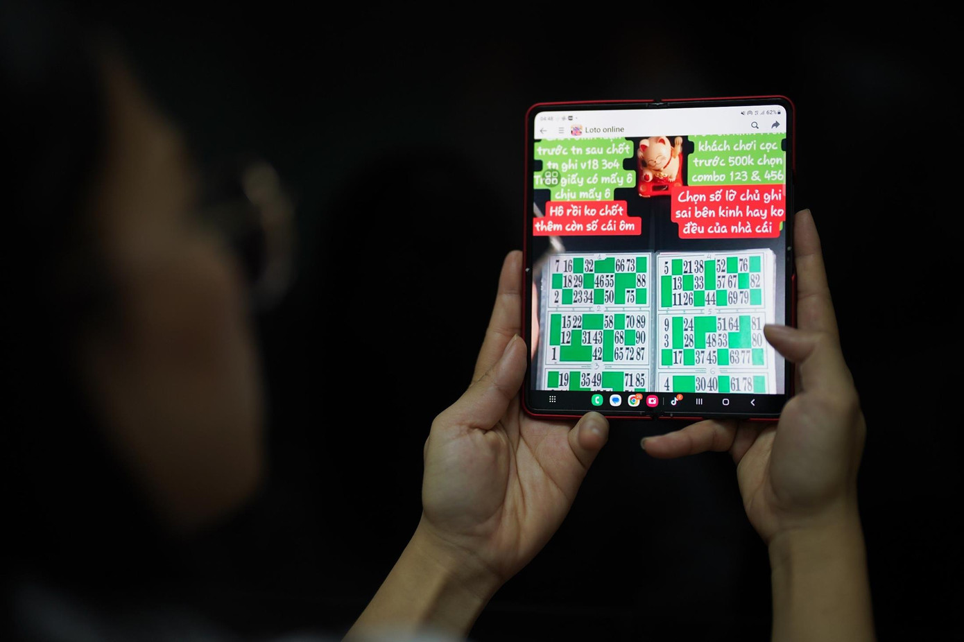 Lô tô online thực chất là hình thức cờ bạc ăn tiền, cả người chơi và người tổ chức các trò chơi này đều đang vi phạm pháp luật. Ảnh: Phạm Nguyễn