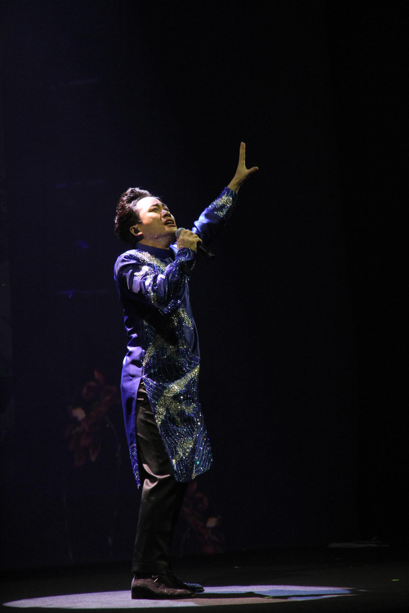 Ca sĩ Tùng Dương trong đêm nhạc Ðàn chim Việt kỷ niệm sinh nhật lần thứ 100 của Văn Cao. Ảnh: N.M.HÀ