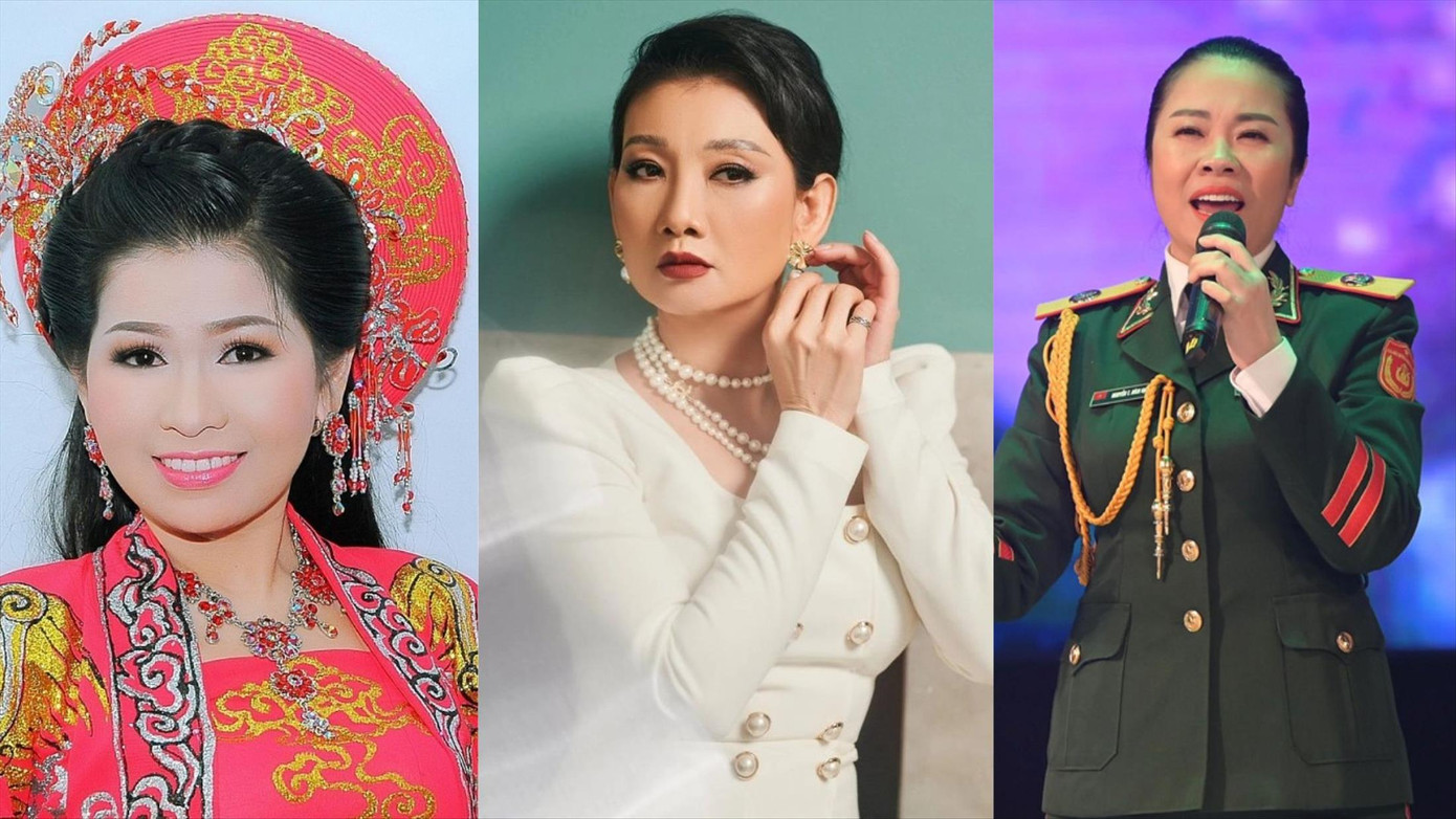 NSƯT Hồ Ngọc Trinh (từ trái qua), NSƯT Mỹ Uyên, NSƯT Hồng Hạnh được phong tặng danh hiệu nghệ sĩ nhân dân trong lần thứ 10.