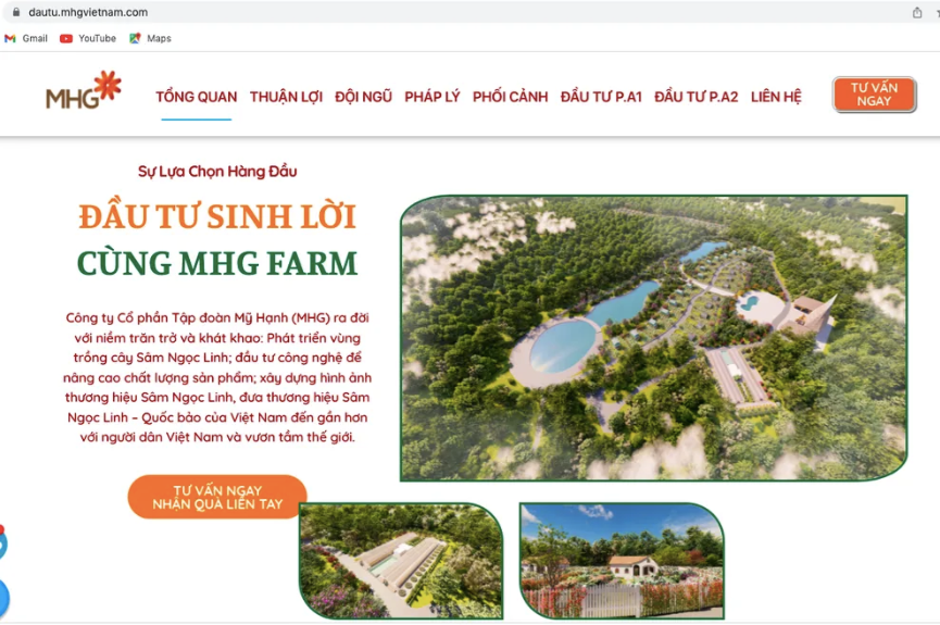 Cty CP Tập đoàn Mỹ Hạnh kêu gọi nhà đầu tư trên trang web (Cty này bị cơ quan công an điều tra về tội “Lừa đảo chiếm đoạt tài sản”). Ảnh: Tiền Lê Cty CP Tập đoàn Mỹ Hạnh kêu gọi nhà đầu tư trên trang web (Cty này bị cơ quan công an điều tra về tội “Lừa đảo chiếm đoạt tài sản”). Ảnh: Tiền Lê