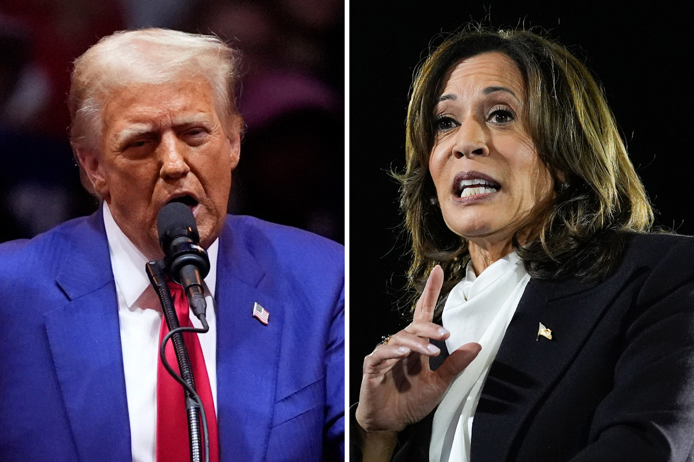 Hai ứng viên tổng thống Mỹ Donald Trump và Kamala Harris. Ảnh: AP Hai ứng viên tổng thống Mỹ Donald Trump và Kamala Harris. Ảnh: AP