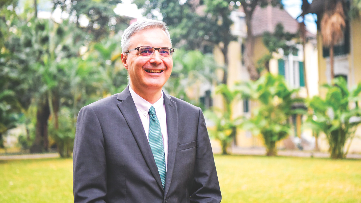 Đại sứ Nicolas Warnery cho biết có nhiều đối tác Pháp mong muốn đầu tư phát triển thể thao tại Việt Nam. Ảnh: ĐSQ Pháp Đại sứ Nicolas Warnery cho biết có nhiều đối tác Pháp mong muốn đầu tư phát triển thể thao tại Việt Nam. Ảnh: ĐSQ Pháp