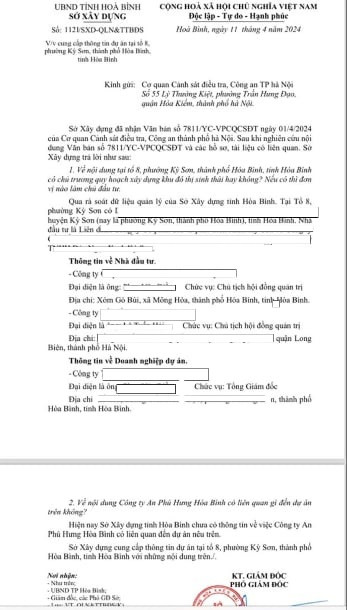 Giấy xác nhận của cơ quan chức năng Hoà Bình xác nhận không có dự án của cô Đoàn Thị Khánh V đã vẽ ra để kêu gọi góp vốn đầu tư như thông tin mà các nạn nhân được biết Giấy xác nhận của cơ quan chức năng Hoà Bình xác nhận không có dự án của cô Đoàn Thị Khánh V đã vẽ ra để kêu gọi góp vốn đầu tư như thông tin mà các nạn nhân được biết