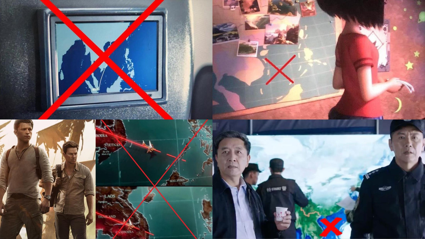 Nhiều bộ phim cài cắm đường lưỡi bò bị gỡ bỏ, cấm chiếu tại Việt Nam. Nhiều bộ phim cài cắm đường lưỡi bò bị gỡ bỏ, cấm chiếu tại Việt Nam.