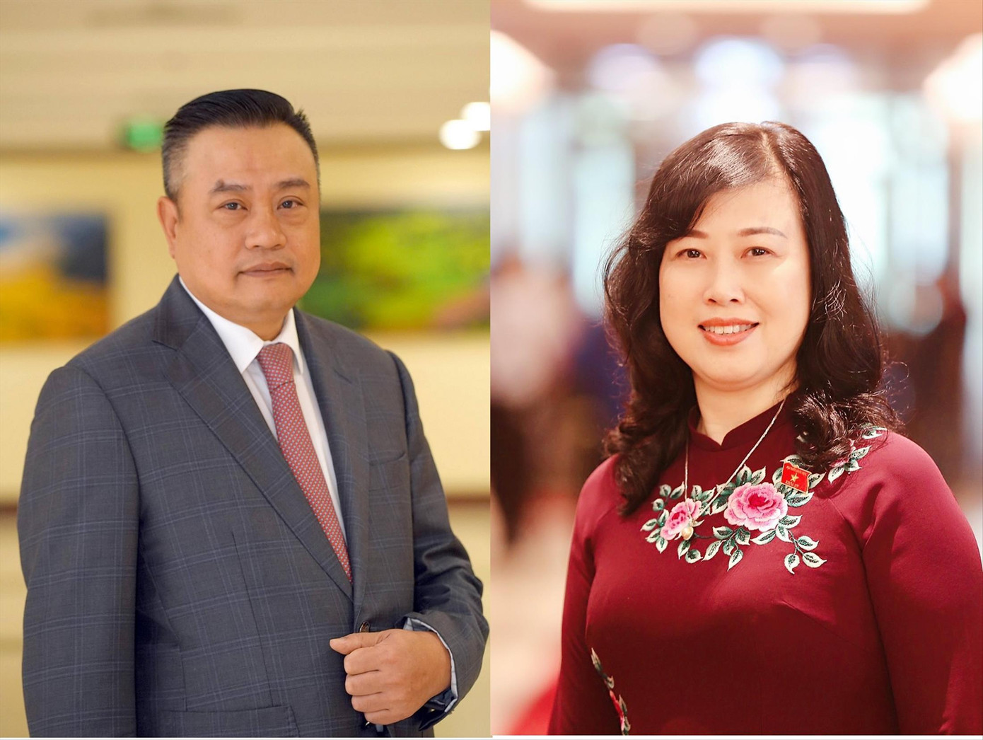 Quyền Bộ trưởng Bộ Y tế Đào Hồng Lan (phải) và tân Phó Bí thư Thành ủy Hà Nội Trần Sỹ Thanh. Ảnh: PV