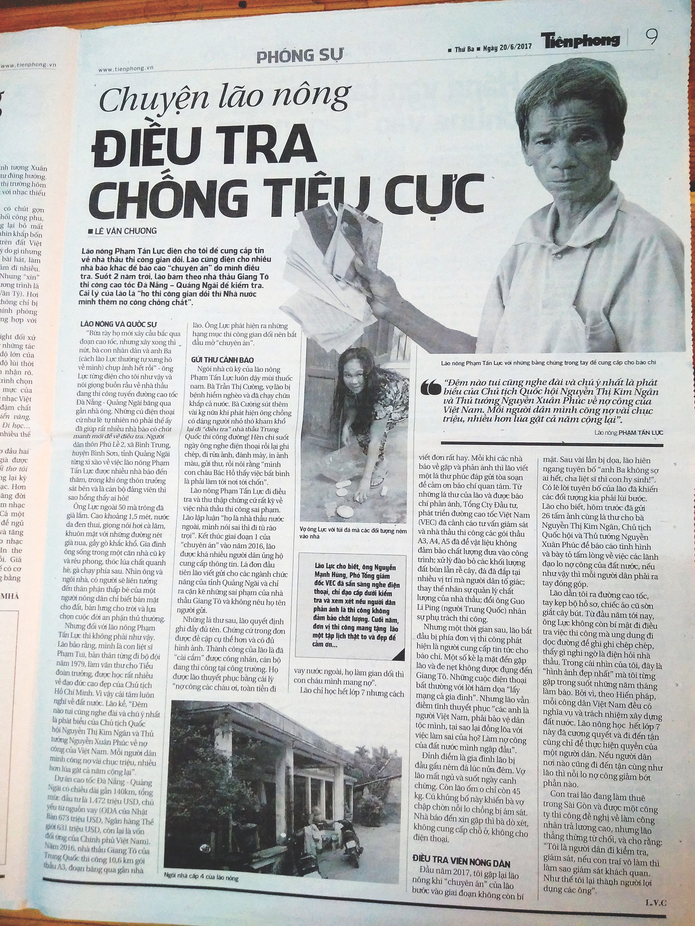Bài về lão nông Sáu Lực đăng Tiền Phong từ tháng 6/2017. Ảnh: Lê Văn Chương Bài về lão nông Sáu Lực đăng Tiền Phong từ tháng 6/2017. Ảnh: Lê Văn Chương