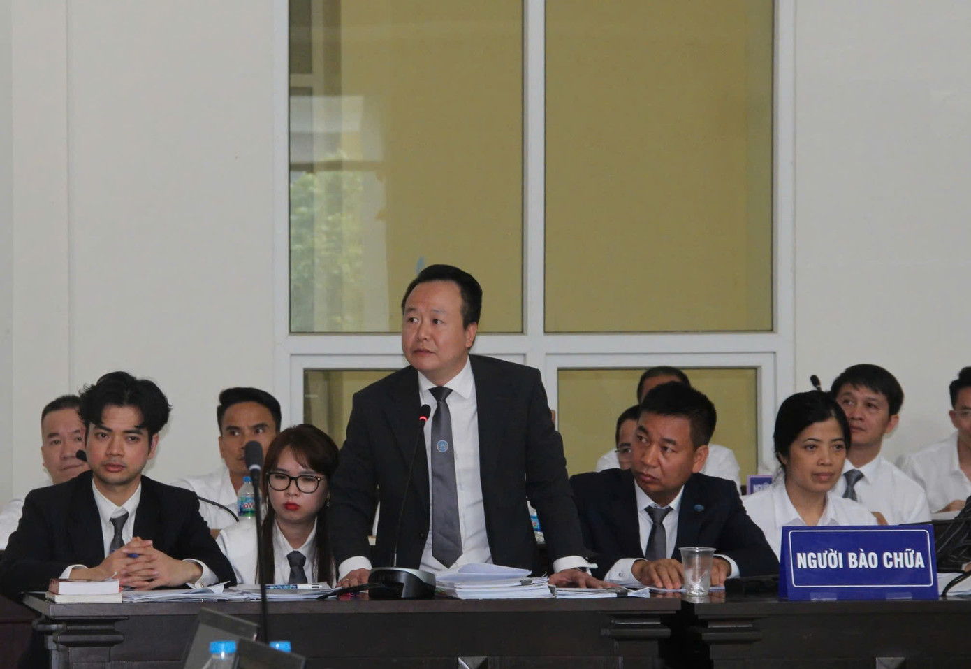 Luật sư Nguyễn Trọng Nghĩa bào chữa tại phiên tòa. Luật sư Nguyễn Trọng Nghĩa bào chữa tại phiên tòa.