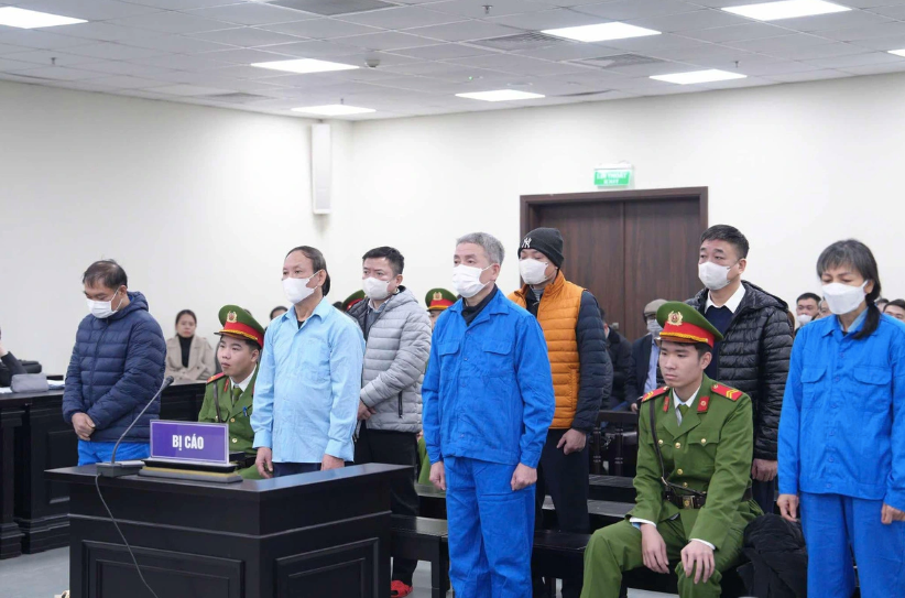 Các bị cáo tại phiên tòa. Các bị cáo tại phiên tòa.