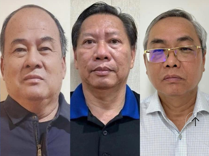 Cựu Chủ tịch UBND tỉnh An Giang Nguyễn Thanh Bình, cựu Phó Chủ tịch UBND tỉnh Trần Anh Thư và cựu Giám đốc Sở Tài nguyên và Môi trường Nguyễn Việt Trí (trái qua phải). Cựu Chủ tịch UBND tỉnh An Giang Nguyễn Thanh Bình, cựu Phó Chủ tịch UBND tỉnh Trần Anh Thư và cựu Giám đốc Sở Tài nguyên và Môi trường Nguyễn Việt Trí (trái qua phải).