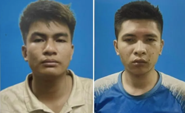 Hai bị cáo Thuận và Vĩnh khi mới bị bắt.