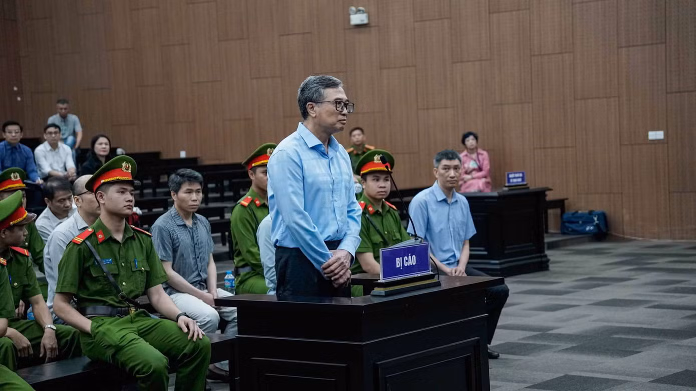 Cựu Thứ trưởng Bộ Công Thương Hoàng Quốc Vượng tại phiên tòa.
