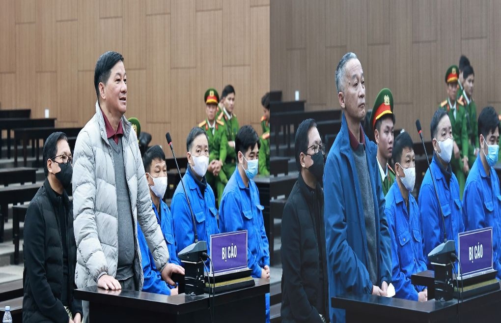 Hai bị cáo Trần Đức Quận và Trần Văn Hiệp.