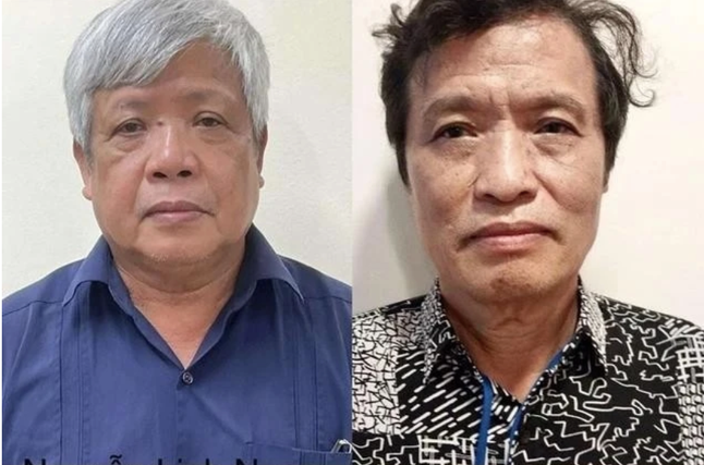 Cựu Thứ trưởng Nguyễn Ngọc Linh (trái) và đồng phạm.