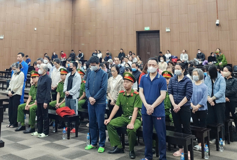 Các bị cáo tại phiên tòa. Các bị cáo tại phiên tòa.