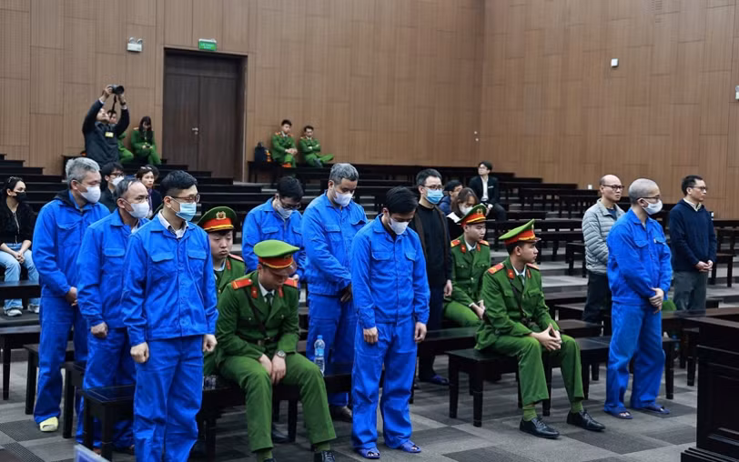 Các bị cáo tại phiên tòa.