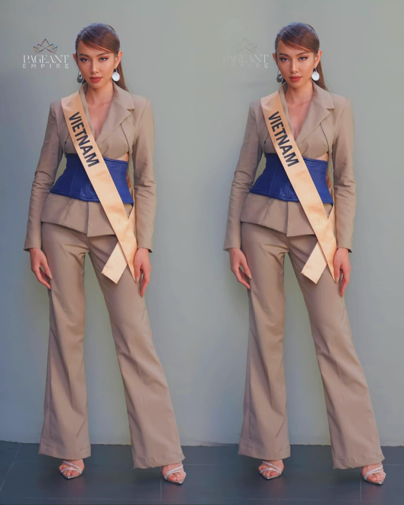 Thuỳ Tiên diện bộ suit thanh lịch khi tham dự sự kiện tại Vịnh Phang Nga.